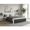 Textilomanie Posteľ IKAROS 160 x 200 cm, antracit/biela Rošt: S latkovým roštom, Matrac: Matrac SOMMERA 18 cm