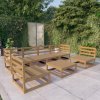 Súprava záhradného nábytku z dreva VidaXL, hnedá, 7-dielna