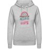 AWDis Hoodie Mikina - Pozitívna myseľ, život - Šedivá sivá - L - Dámske