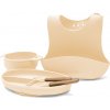 Detská silikónová jedálenská súprava New Baby béžová