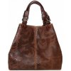 Talianske dámska kožená kabelka hadia koža na plece Talianska Vanda hnedá