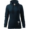 Kopretina - dole na výšku - Mikina dámska trendy zipper s kapucňou - 2XL ( Tmavomodrá (takmer čierna) )