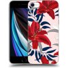 Picasee silikónový prehľadný obal pre Apple iPhone SE 2020 - Red Lily