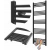 Kúpeľňový radiátor, vodný Granitan 690 W 600 x 1500 mm, čierny