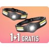 V-TAC LED nabíjateľná čelovka 3W XPE + 5W COB, 120lm+350lm, 650mAh, USB-C, IP43, 1+1 zadarmo!