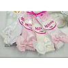 Biele bavlnené podkolienky s ružovou mašľou Farba: Biela, Veľkosť podkolienky: 10/12y, Stuha: ružová
