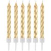 Tortové sviečky - Zlaté, 12 kusov