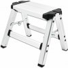 Skladateľné obojstranné hliníkové schodíky pre domácnosť, 2 stupne, výška 28cm, max. 150kg