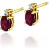 Blink-Blink Zlaté diamantové náušnice s Rubínmi 3180ZDRuB