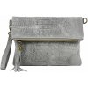 Mondo Italia Kožená kabelka krokodíl 630 šedá Šedá