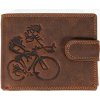 Luxusná pánska peňaženka s cyklistom hnedá