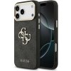 Guess PU Leather 4G Metal Logo Gold Frame MagSafe zadný kryt pre iPhone 17 Pro Max Black