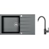 Granitový drez s batériou ALVEUS CADIT 40 Carbon 91 860x500 mm + batéria TONIA SETA22038