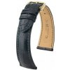 Kožený remienok Hirsch London L 04207059-1, čierny, aligátorová koža, dĺžka L, Quick Release 19 mm