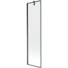 Mexen Next, vaňová zástena 1-krídlová 50 x 150 cm, fixné krídlo, 6 mm číre sklo s čiernym vzorom, čierny profil, 895-050-000-00-70-70