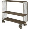Chic Antique Mosadzný antik kovový regál na kolieskach Galla - 114*35*99 cm - Chic Antique