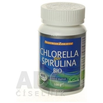 Nástoje zdraví Chlorella Plus Spirulina Bio 400 tabliet