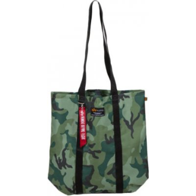 Alpha Industries LABEL Shopping bag nákupná taška Olive Camo zelený maskáč