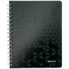 Špirálový zošit, A5, linajkový, 80 listov, LEITZ Wow, čierna