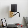Brilagi | Brilagi - LED Nástenná lampa NUBILA WOOD 1xE27/25W/230V + LED/3W dub/čierna | BG1564N