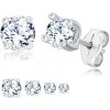 Šperky eshop - Náušnice zo striebra 925 - číry zirkón uchytený kolíčkami S48.19 - Veľkosť zirkónu: 3 mm