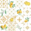 Obrus PVC 3581539, návin 20 m x 140 cm, kachličky s ornamentami a citrónmi, IMPOL TRADE