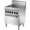 Sklokeramický sporák 4 varné zóny s elektrickou troubou, GN1/1, 700x650x870 mm | BARTSCHER, 650 Snack inox