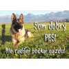 Pozorpes.sk, výstražná tabuľka (Nemecký ovčiak)