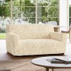 GA.I.CO poťahy FUCO biobavlna smotanové dvojkreslo 120 - 160 cm