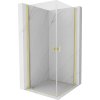 Mexen Mist-B Duo, 2-krídlový výklopný sprchový kút 80 x 80 cm, číre sklo, zlatý matný profil, 8A2-080-080-55-00