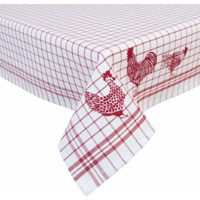Clayre & Eef Obrus ​​ Country Side Chicken red 100x100 cm