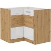 Bývaj s nami SK, AXEL kuchynská skrinka 89x89 DN 1F, biely lesk/dub artisan LTD,MDF