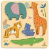 Vkládací puzzle - zvířátka z džungle (Dřevěné hračky od firmy DJECO)