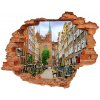 Nálepka 3D diera na stenu samolepiaca Gdaňsk poľsko 90x70 cm