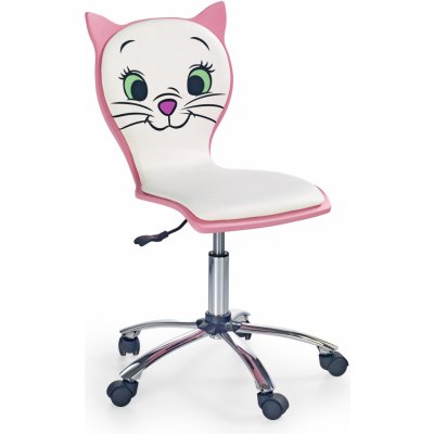 Halmar Detská stolička na kolieskach s podrúčkami Kitty - ružová / biela