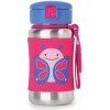 Skip Hop Zoo Straw Bottle fľaša na vodu z nehrdzavejúcej ocele s rúrkou Butterfly 12 m+ 350 ml