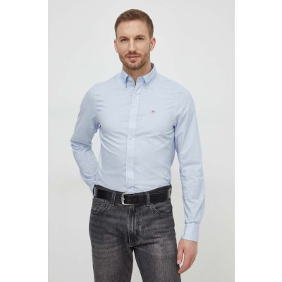 Gant pánska bavlnená košeľa slim s golierom button-down 3000102 modrá