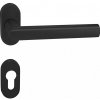 Dverové kovanie MP Favorit - UOR (ČIERNA MATNÁ), kľučka pravá / guľa, Otvor na cylindrickú vložku PZ, MP BS (čierna mat)