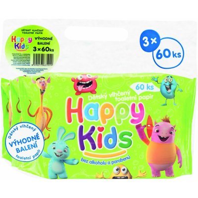 Happy Kids detský vlhčený 3 x 60 ks
