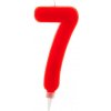 Dekora Svíčka na dort 15cm číslo 7 červená