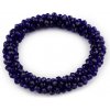Náramok / gumička z brúsených korálikov modrá námornícka 1ks