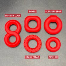 Topped Toys Silicone Cock Rings Pleasure Spot Red, prémiový silikónový erekčný krúžok