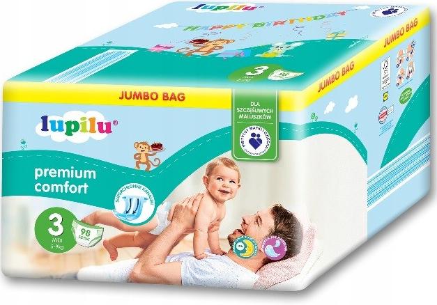 Lupilu Premium Comfort jumbo bag plienky 3 Midi 4-9 kg 98 ks od 10,99 € -  Heureka.sk