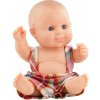 Realistická panenka chlapeček Aldo v kostkovaných kalhotách od firmy Paola Reina ze Španělska (Los Peques 21 cm)