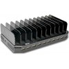 USB nabíjacia stanica s úložným priestorom, výstup 10x 12V, 8A, 96W, napájací kábel Schuko
