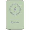 Verbatim, power banka s bezdrátovým nabíjením, 5V, nabíjení telefonu, 32246, 10 000mAh, magnetické připevnění, zelená