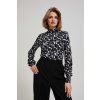Patterned blouse čierna biela viacfarená
