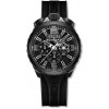 Čierne pánske hodinky Bomberg Watches s gumovým pásikom DEEP BLACK 45MM