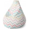 Sablio Sedací vak Pear ŠestiFarebné čmáranice - 70 x 95 x 15 cm