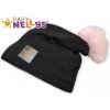 Baby Nellys Bavlnená čiapočka Tutu květinka grafit